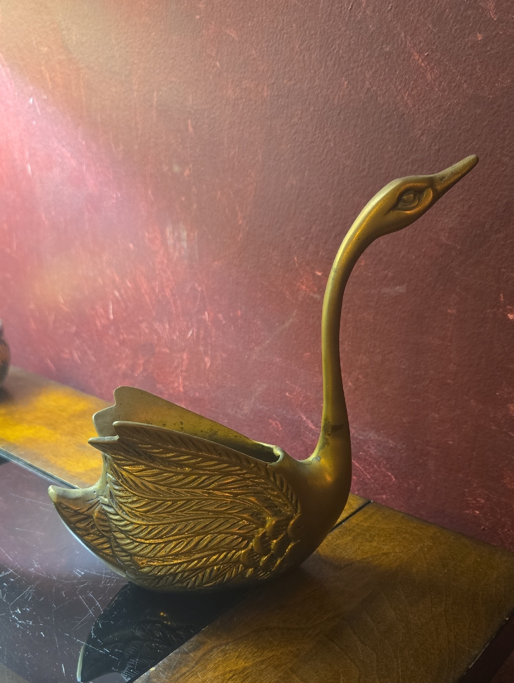 Vintage 1960s Brass Swan Planters - Set of Two - Picture 12 of 15
